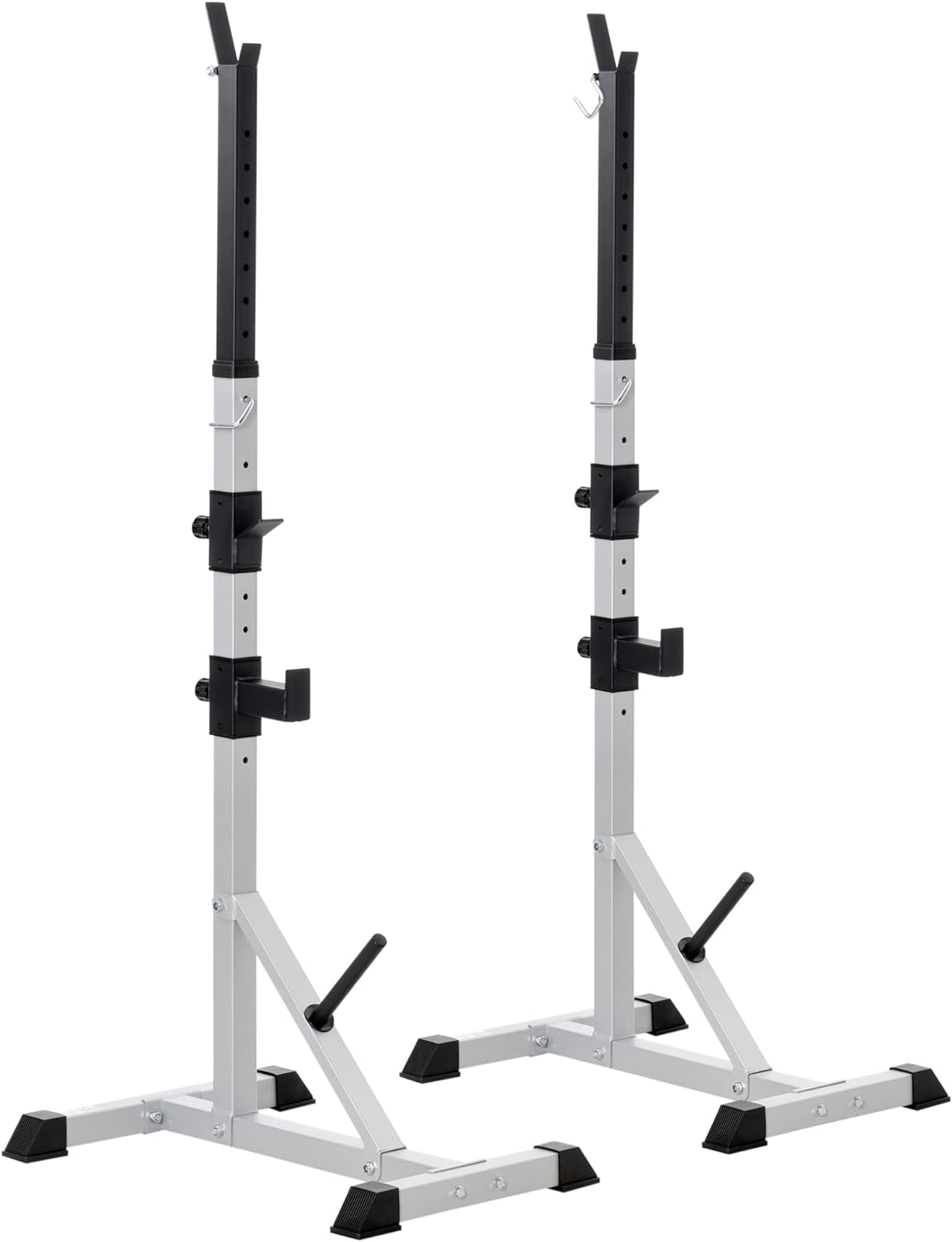 2-Piece Pair Steel Height Adjustable Barbell Squat Rack and Bench Press 23" x 29.75" x 69.25"