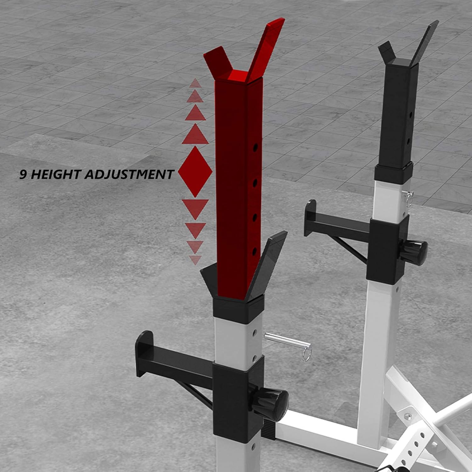 Barbell Rack Stand - Multifunctional Adjustable Squat Rack, Heavy-Duty Dumbbell Rack,Strength Training Dip Station, Home Gym Equipment Max Load 550lbs - Image 2